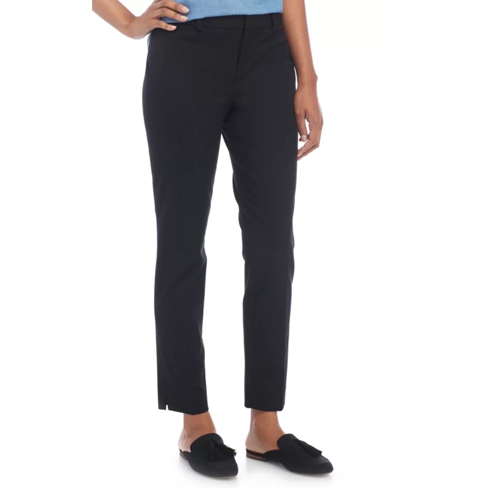 Crown & Ivy Cary Black Slim Fit Ankle Pants Womens 10 Stretch Trousers New